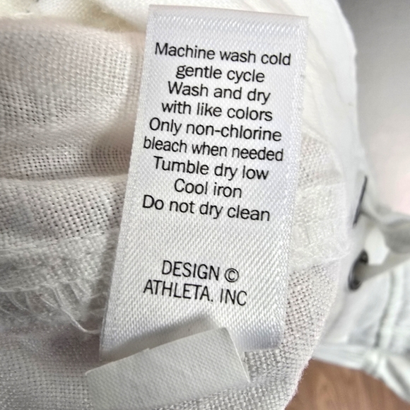 ATHLETA Linen‎ Cropped Pants Elastice Drawstring Waist White Womens Size 2P - Picture 7 of 13